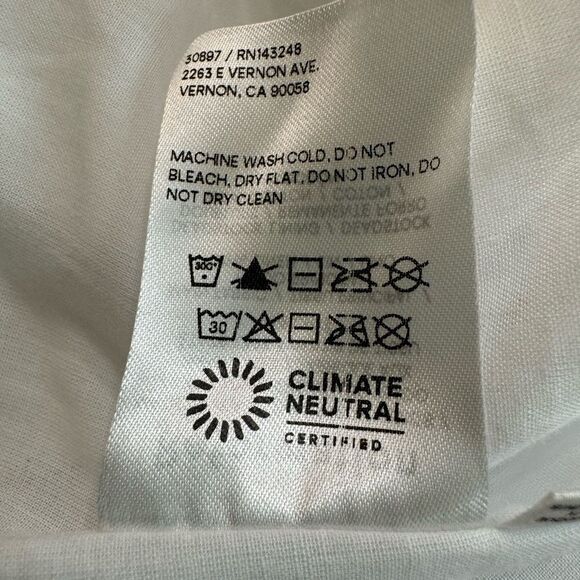 Reformation Linen Midi Dress Open Back Puff Sleeve White Size 12 - Picture 14 of 16